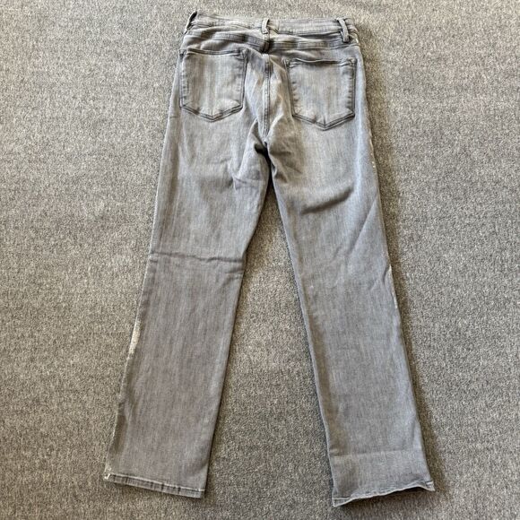 Frame Le High Straight Field Foil Tux Gray Womens Ankle Jeans Sz 27 Cotton Blend - Picture 2 of 14